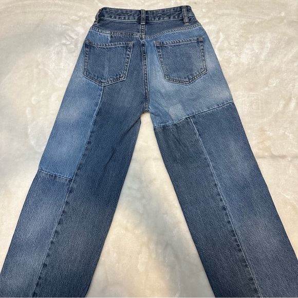 PacSun High Waist Boyfriend Patchwork Denim Jeans Size 22 - Picture 4 of 14